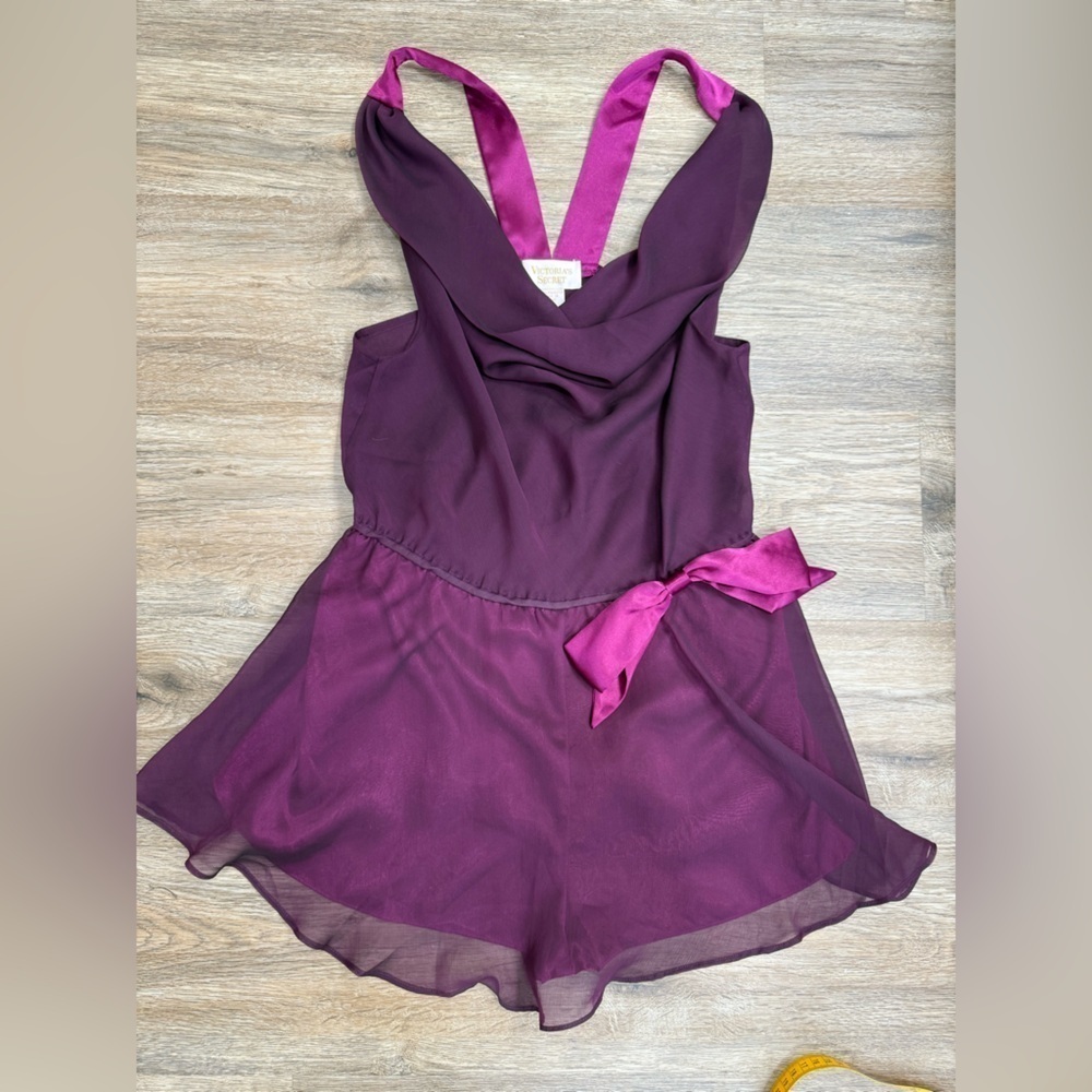 Victoria’s Secret Lingerie Vintage Sheer Halter Babydoll Bodysuit Size M